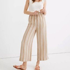 Madewell Linen Cropped Pants Neutral Medium